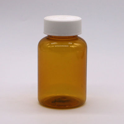 180ML PET Amber Plastic Bottle with CRC Screw Cap for Capsule Pill Tablet 6OZ/180ML