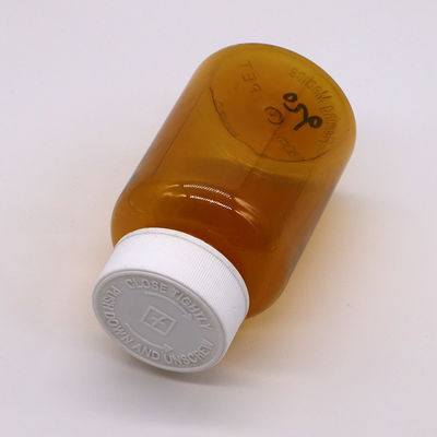 180ML PET Amber Plastic Bottle with CRC Screw Cap for Capsule Pill Tablet 6OZ/180ML