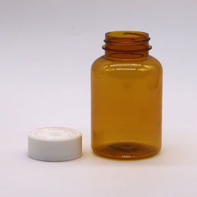 180ML PET Amber Plastic Bottle with CRC Screw Cap for Capsule Pill Tablet 6OZ/180ML