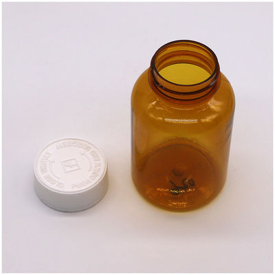 180ML PET Amber Plastic Bottle with CRC Screw Cap for Capsule Pill Tablet 6OZ/180ML