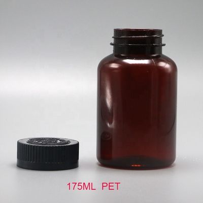 2OZ 60ML PET Amber Black Plastic Bottle with CRC Lid for Medicine Supplement Packaging