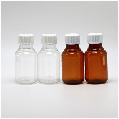 100ML PET Amber/Blue Maple Cough Syrup Oral Liquid Bottle with CRC Cap and Heat Seal