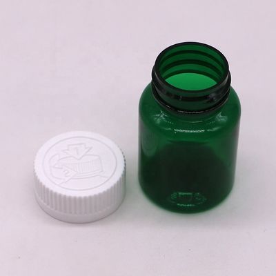 50cc 32mm Neck PET Plastic Pill Bottles Capsule Vials with Child Resistant Cap PET Base Material
