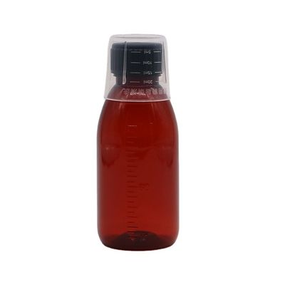 120mL Amber Oval Prescription Bottle Child Safety Cap PET Material for Maple Syrup