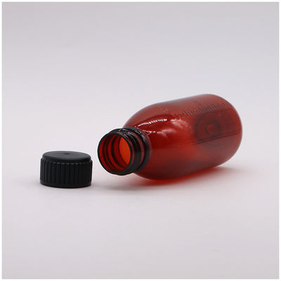 120mL Amber Oval Prescription Bottle Child Safety Cap PET Material for Maple Syrup