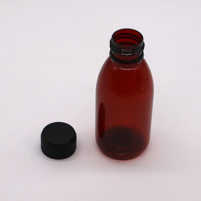 120mL Amber Oval Prescription Bottle Child Safety Cap PET Material for Maple Syrup