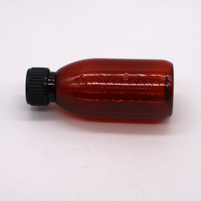 120mL Amber Oval Prescription Bottle Child Safety Cap PET Material for Maple Syrup