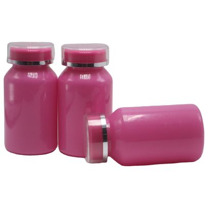 Customized Size PET Collar 120ml Bright Plastic Medicinal Bottle with Two Layer PS Cap