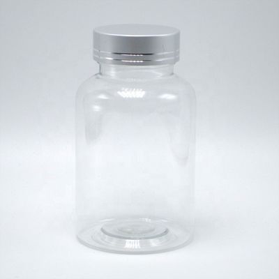 PET Plastic Bottle Boston Round White/Transparent Medicine Containers with Child Resistant Lids