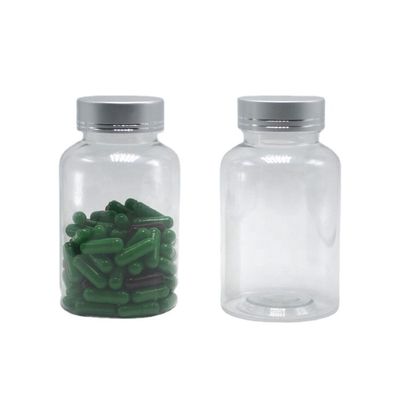 Transparent 175ml PET Plastic Bottle Boston Round for Customized Color Medicine Containers