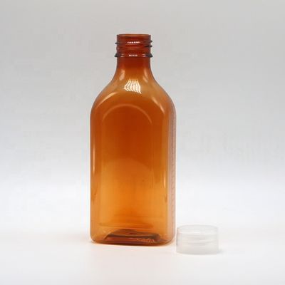 Screw Cap 240ml PET Oral Liquid Flat Square Bottle for Child Safety and Medical Liquid