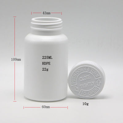 Medicine Container 225ml/7.6oz HDPE Plastic Bottle Capsule/Powder/Pill Supplement Holder