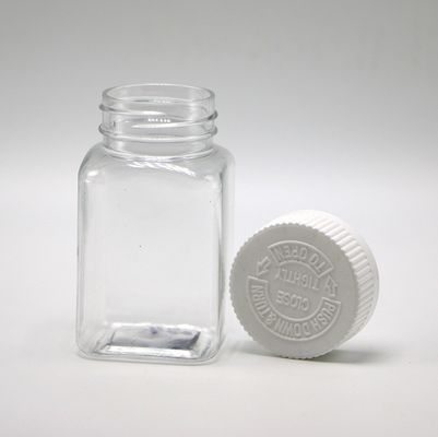 Custom Color 100ML PET Square Transparent Jar with Various Caps by Chinese Pharmaceutical Company
