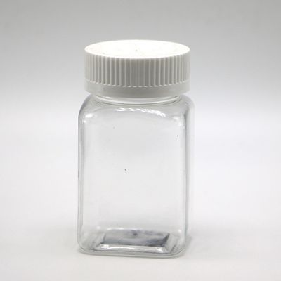 Custom Color 100ML PET Square Transparent Jar with Various Caps by Chinese Pharmaceutical Company