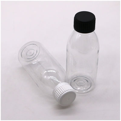 150ml PET Oval Amber Prescription Pharmacy Liquid Medicine Scaled Container with Lid