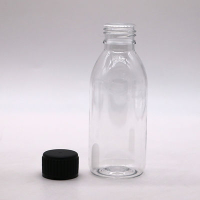 150ml PET Oval Amber Prescription Pharmacy Liquid Medicine Scaled Container with Lid