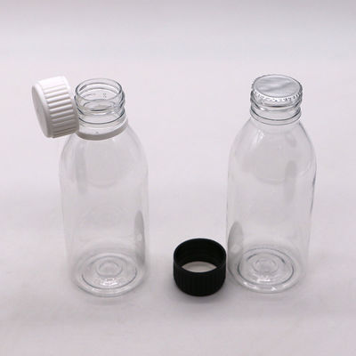 150ml PET Oval Amber Prescription Pharmacy Liquid Medicine Scaled Container with Lid