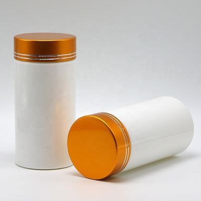 PE Plastic 200mL Straight Cylinder Shape Medicine Pharmacy Bottles with Aluminum Lids