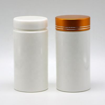 PE Plastic 200mL Straight Cylinder Shape Medicine Pharmacy Bottles with Aluminum Lids