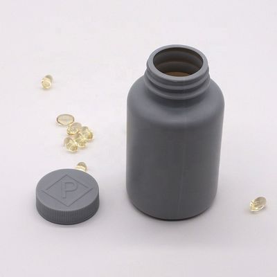 Matte 200ml HDPE Silver Gray Plastic Bottle for Customizable Solid Medicine Packaging