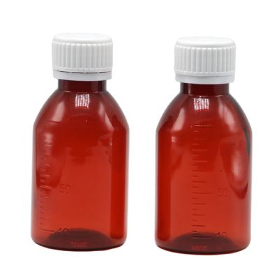 Customized Logo Pharmaceutical Grade 100ml PET Cough Syrup Bottle with Screw Cap