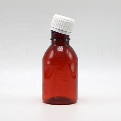Customized Logo Pharmaceutical Grade 100ml PET Cough Syrup Bottle with Screw Cap