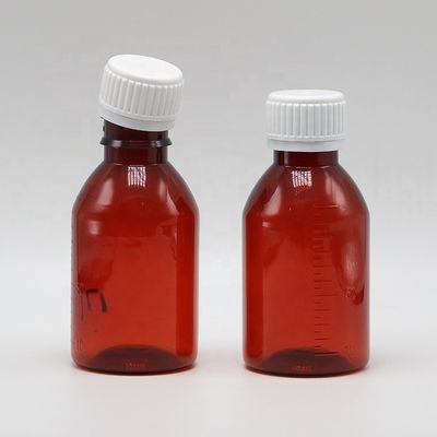 Customized Logo Pharmaceutical Grade 100ml PET Cough Syrup Bottle with Screw Cap