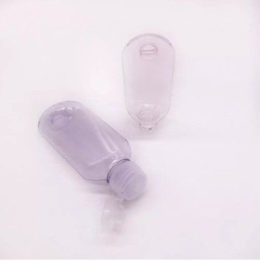 Clear 50mL PET Hand Wash Container Portable Refillable Empty Travel Squeeze Bottle with Hook