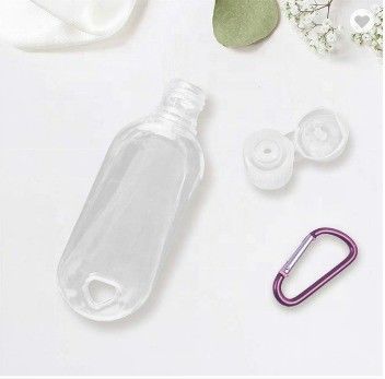 Clear 50mL PET Hand Wash Container Portable Refillable Empty Travel Squeeze Bottle with Hook