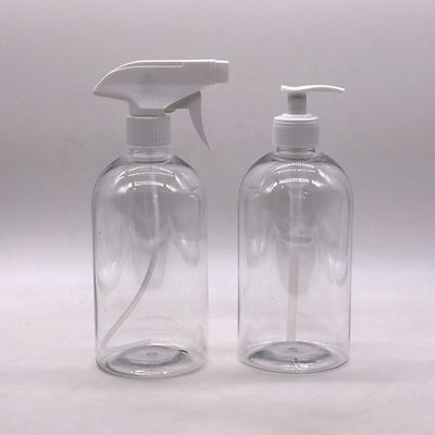 600mL 20OZ PET Spray Bottle Boston Round Plastic Customized Color Pump Trigger Spray Hand Sanitizer Bottle