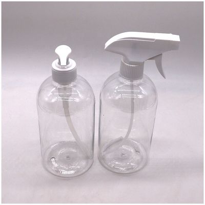 600mL 20OZ PET Spray Bottle Boston Round Plastic Customized Color Pump Trigger Spray Hand Sanitizer Bottle