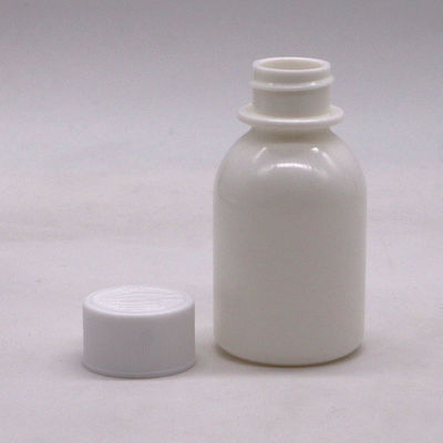 Child Resistant Lid Container 60ml PE White Oral Liquid Medicine Bottle for Cough Syrup