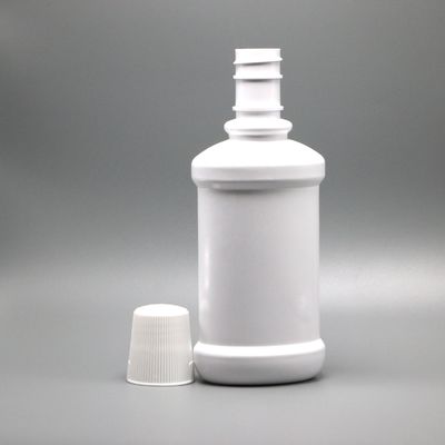 White Long Neck PET Plastic Mouthwash Bottle with 250mL Capacity and Screen Printing