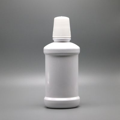 White Long Neck PET Plastic Mouthwash Bottle with 250mL Capacity and Screen Printing