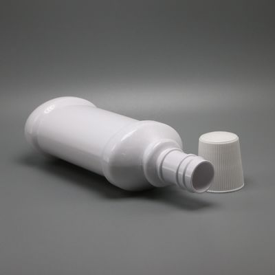 White Long Neck PET Plastic Mouthwash Bottle with 250mL Capacity and Screen Printing