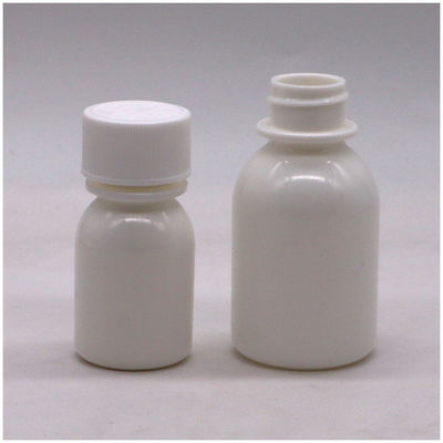 30ml PE White Oral Liquid Medicine Bottle with Child Resistant Lid and CRC Cap