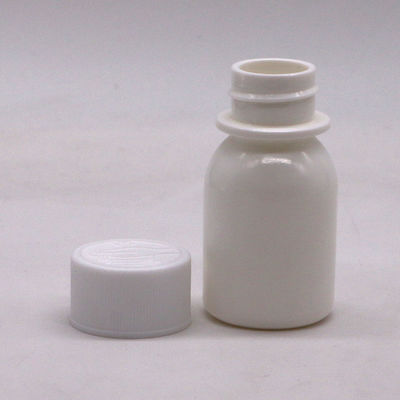 30ml PE White Oral Liquid Medicine Bottle with Child Resistant Lid and CRC Cap