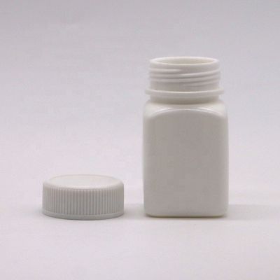 Small Capacity 50cc HDPE Sterile Square Plastic Bottle with Screw Cap