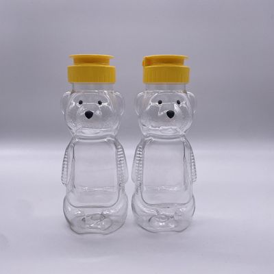 Food Grade Bear Shape 200ml Plastic Beverage Bottle with Aluminum Screw Cap