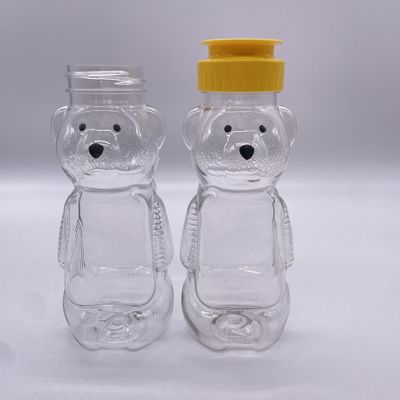 Food Grade Bear Shape 200ml Plastic Beverage Bottle with Aluminum Screw Cap