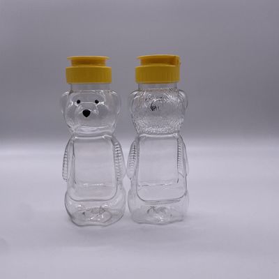 Food Grade Bear Shape 200ml Plastic Beverage Bottle with Aluminum Screw Cap