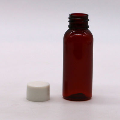 30mL PET Boston Round Slim 20-410 Syrup Plastic Bottle for Maple Syrup Screen Printed