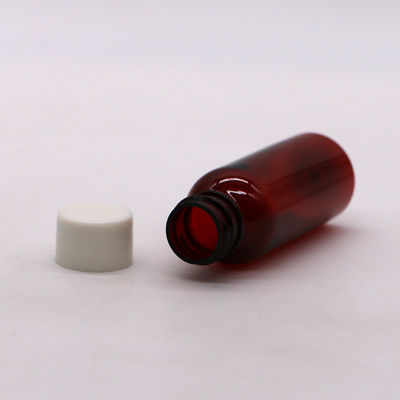 30mL PET Boston Round Slim 20-410 Syrup Plastic Bottle for Maple Syrup Screen Printed