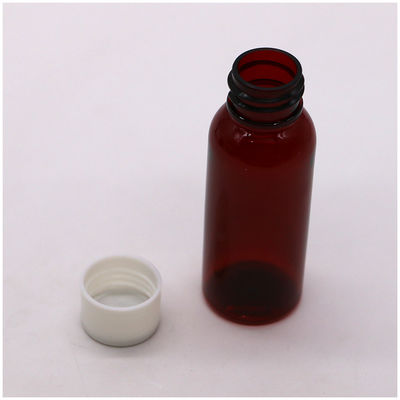 30mL PET Boston Round Slim 20-410 Syrup Plastic Bottle for Maple Syrup Screen Printed