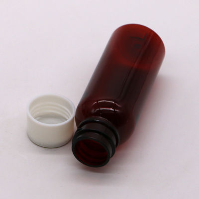 30mL PET Boston Round Slim 20-410 Syrup Plastic Bottle for Maple Syrup Screen Printed