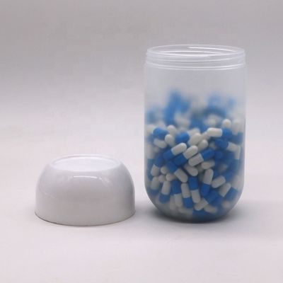 Screw Cap 550ML PP Capsule Shaped Plastic Food Jar for Biscuit Candy Customized Color