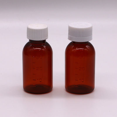 30ml PET Amber Plastic Syrup Liquid Bottle with Tamper Proof Screw Cap Body Material PET