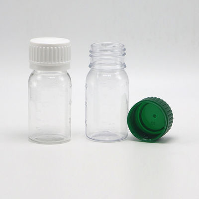 30ml PET White Oral Liquid Medicine Bottle with Safety Cap and Screen Printing