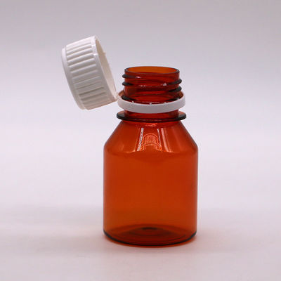 50ml PET Empty Portable Plastic Pill Bottles with White Screw Cap Travel Pill Packaging Jar