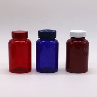 PET Empty Plastic Capsule Pill Medicine Bottle with CRC Screw Flip Top Caps 175ML/CC/6OZ